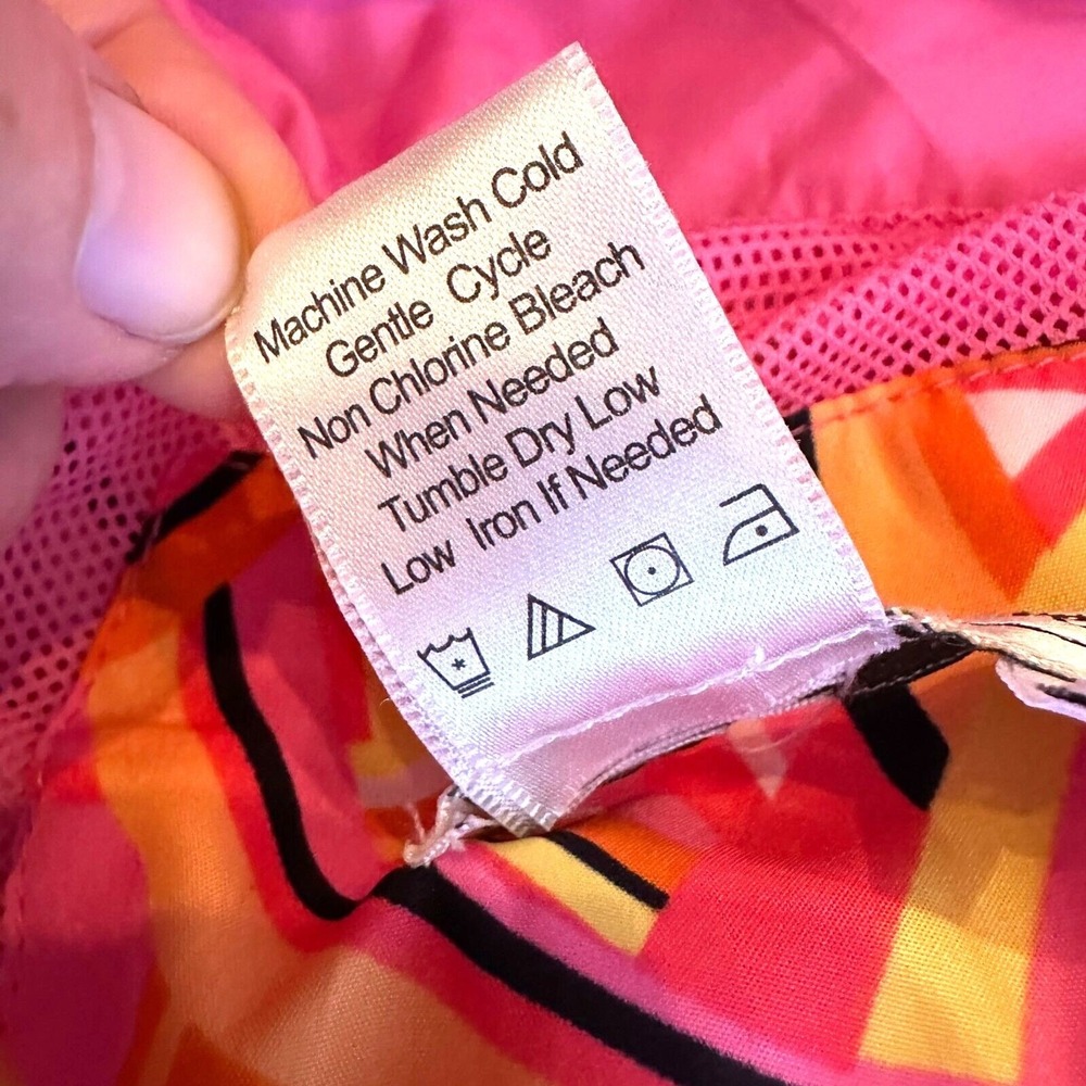 ColdwaterCreek Jacket Women LP Pink Orange Swirl Print Windbreaker Anorak NWOT - Picture 3 of 6